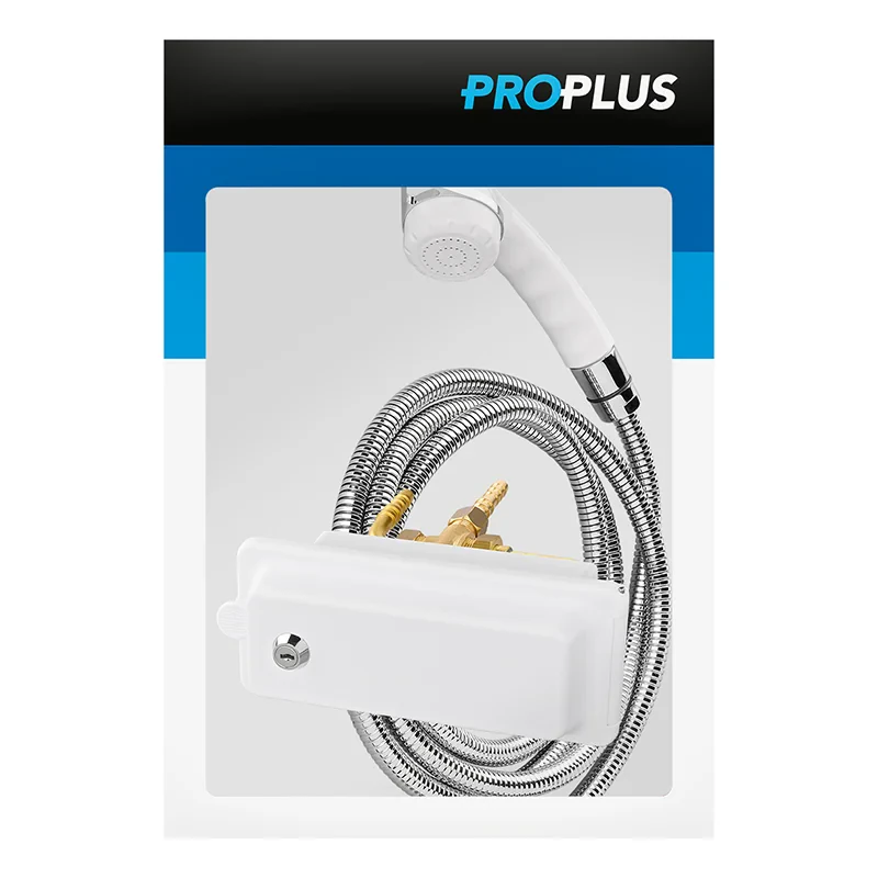 Outdoor shower connection with shower hose and shower head Charisma in box