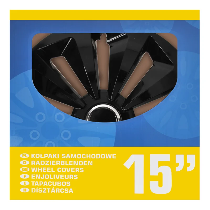 Wheel cover set Fox Ring black 15 inch 4 pieces in display box
