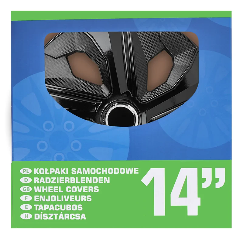 Wheel cover set Moon Ring carbon black 14 inch 4 pieces in display box