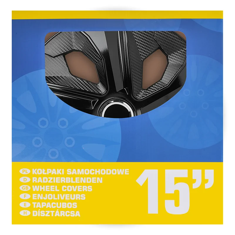 Wheel cover set Moon Ring carbon black 15 inch 4 pieces in display box