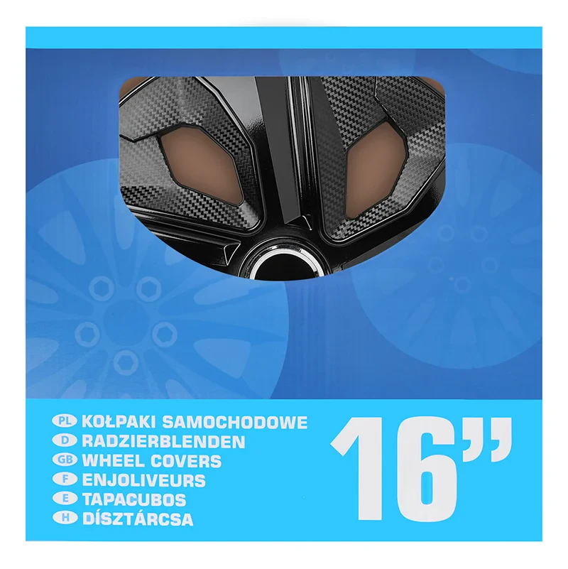 Wheel cover set Moon Ring carbon black 16 inch 4 pieces in display box