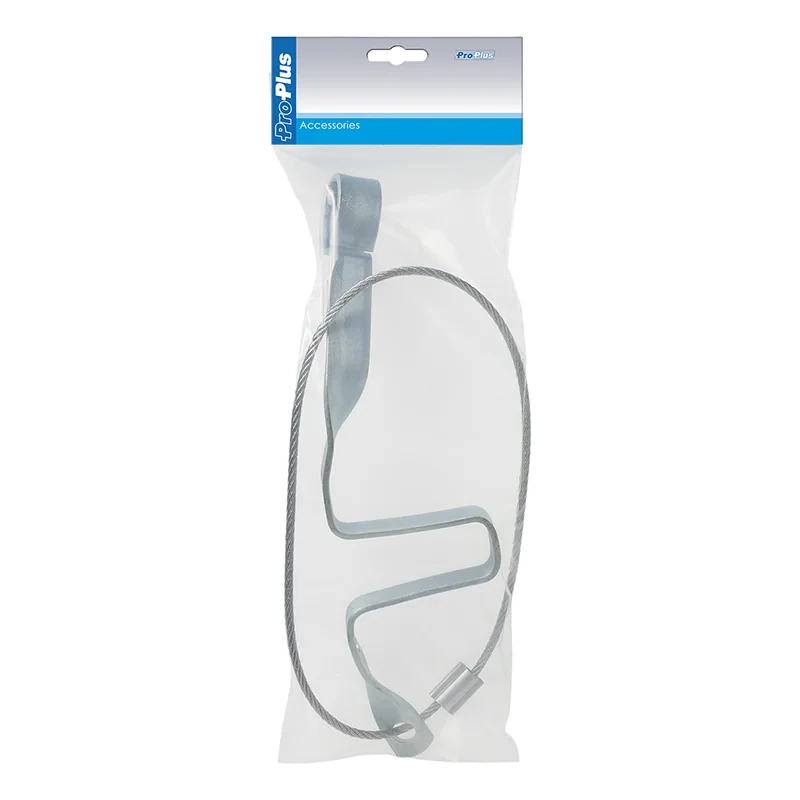Cable de seguridad de encoplamiento con soporte y porta enchufes en bolsa
