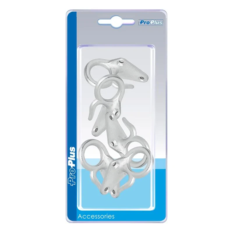 Rope hook metal with eyelet 70 x 40 mm 5 pieces in blister