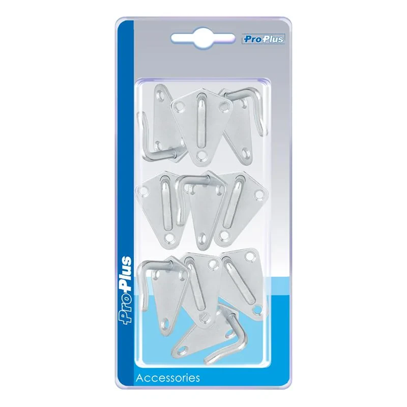 Touwhaak metaal 40x45mm gelast 10 stuks in blister
