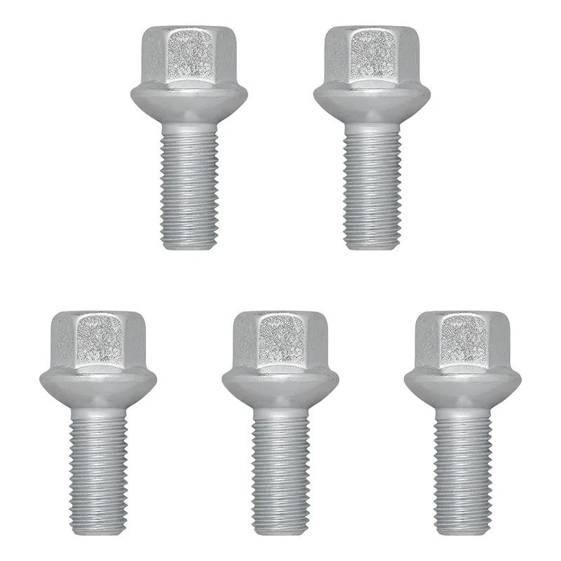 Bullone ruota M12x1,5 conico sferico set di 5 pezzi