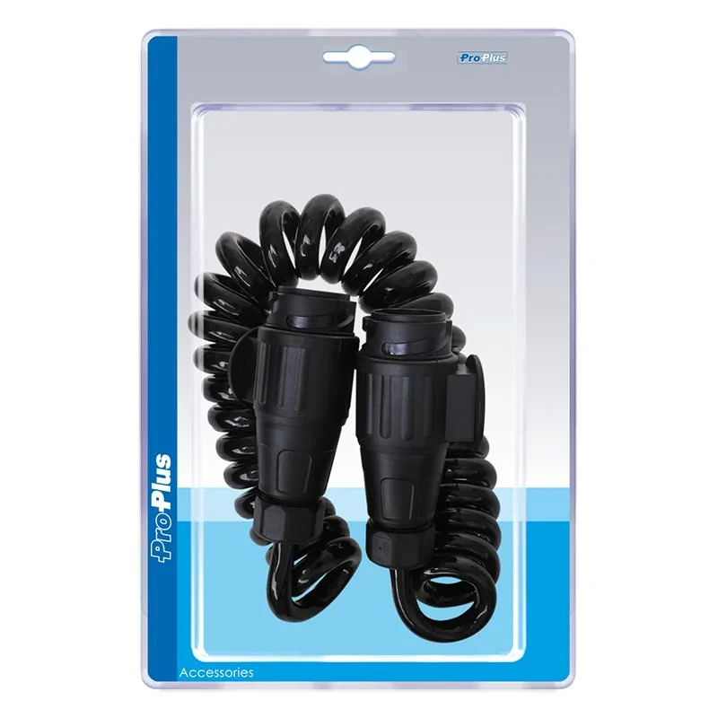 Spiraalikaapeli 3,5M 13 johdin 2x pistoke 13-nap PVC sisään kuplapakkaus