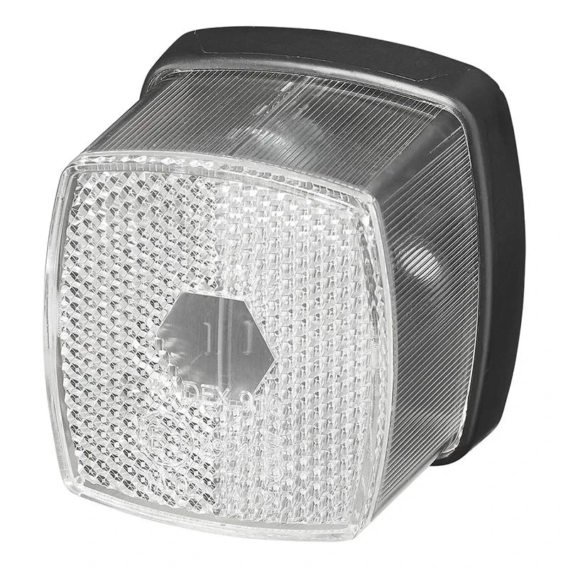 Swiatlo obrysowe biale 66x62mm z odblaskiem