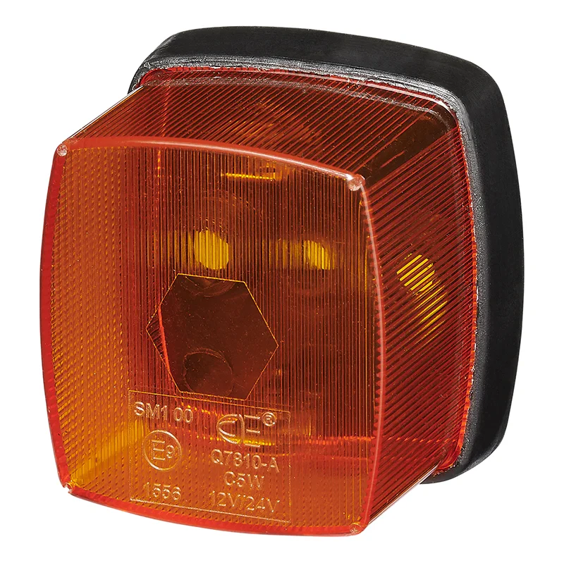 Sidemarkørlampe, gul 65x60 mm PM