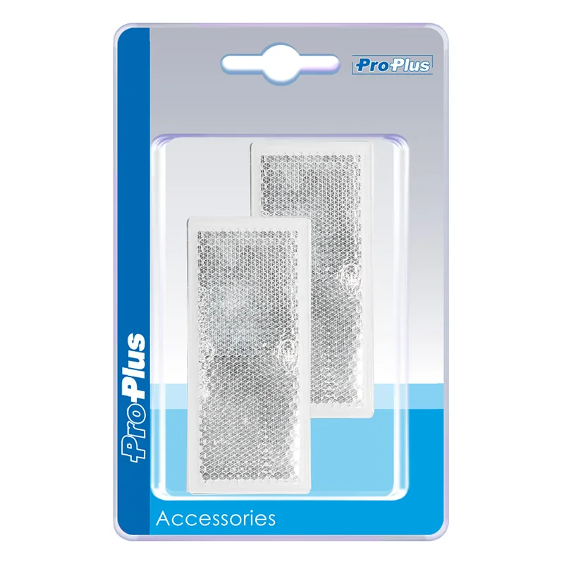 Reflector white 82x36mm self adhesive 2 pieces in blister