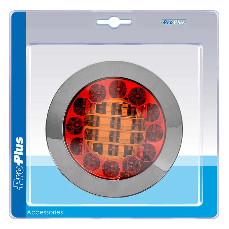 Rear lamp 3 functions 122mm 24LED chrome in blister