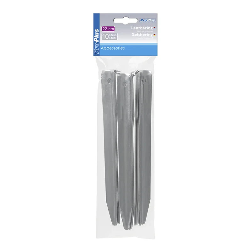 Tentpeg 22cm metal halfround 10 pieces in polybag