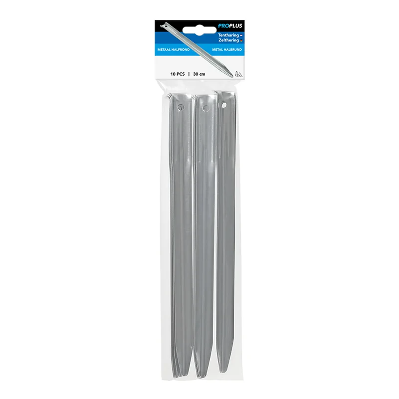 Tentpeg 30cm metal halfround 10 pieces in polybag