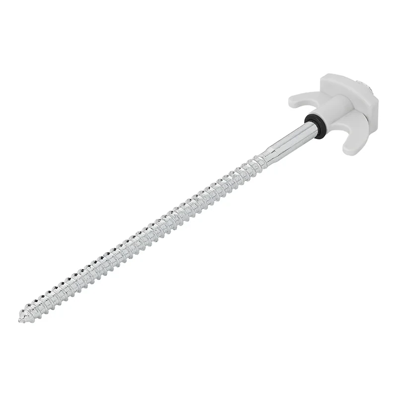 Tent peg 20cm metal screwable with plastic hook