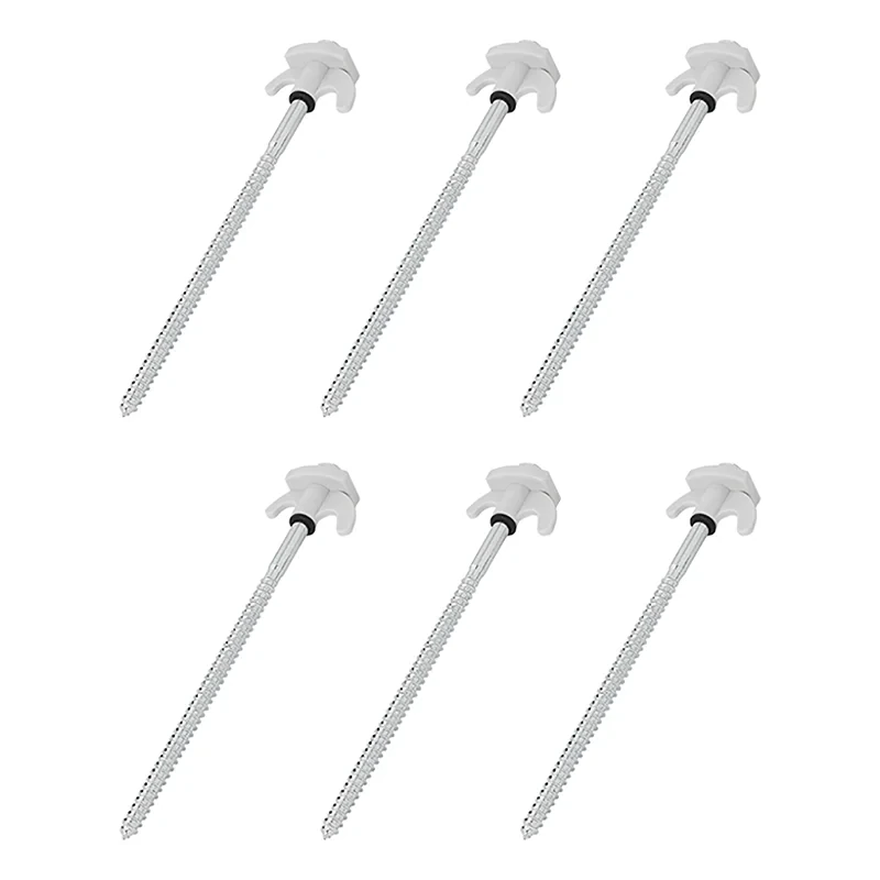 Zelthering 20cm Metall schraubbar mit Kunststoffhaken 6 Stück im Polybeutel