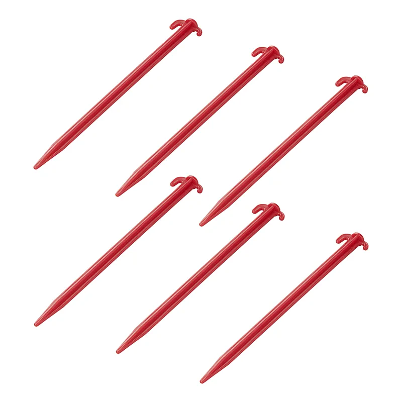 Picchetto tenda 30 cm in plastica, 6 pezzi in sacchetto di plastica