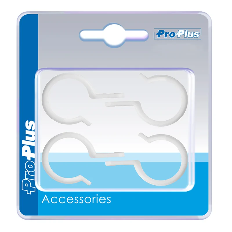 Tent clip 20-25mm with slot white 4 pieces in blister