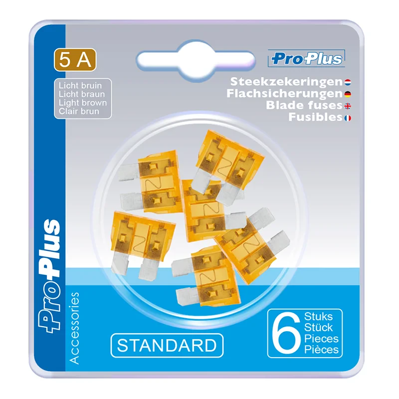 Flachsicherungen Standard 5A licht braun 6 Stück im Blister