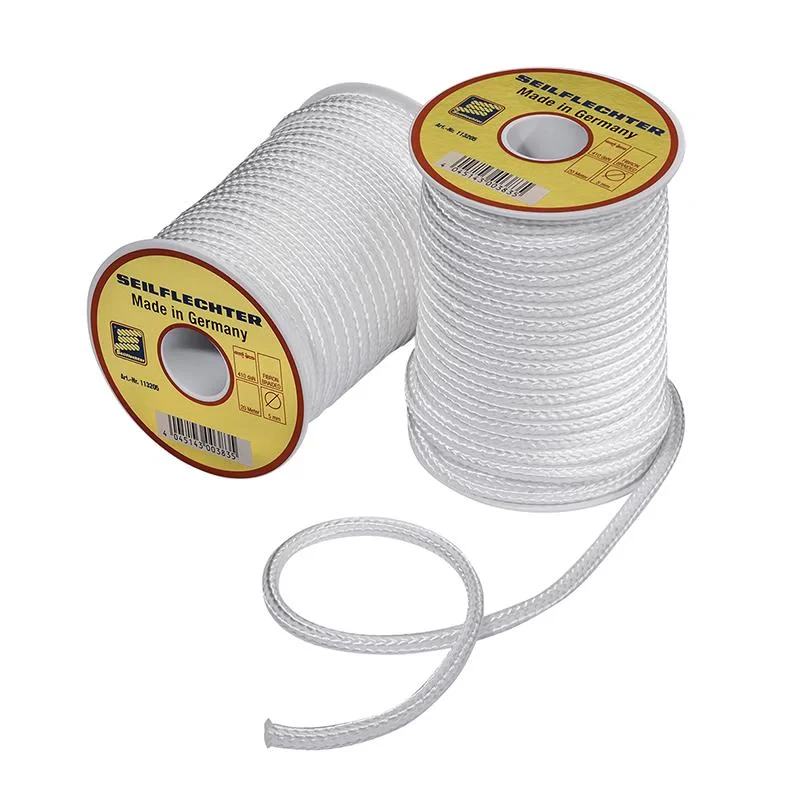 Fibron ledning, 5mm, 20m på spol, brettet, hvit, 410 daN