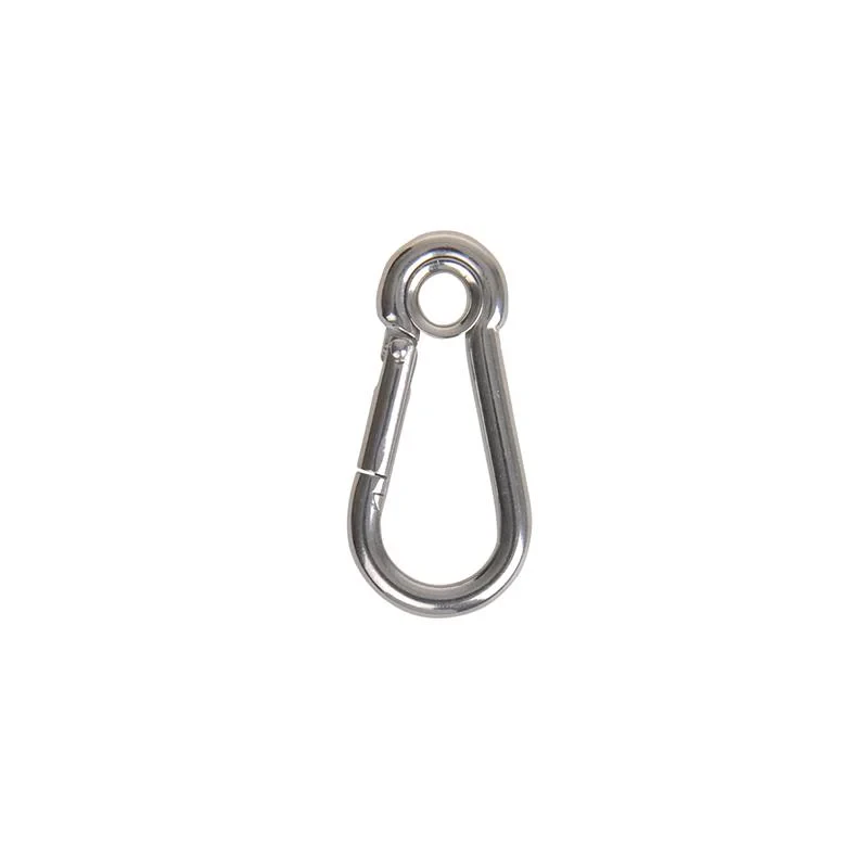 Karabinhager med øje 50x5mm, A4 RVS AISI 316, 570 daN
