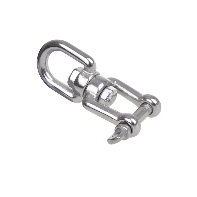 Girella in acciaio da 6 mm, RVS AISI 316, occhio - forcella, 1.350 daN