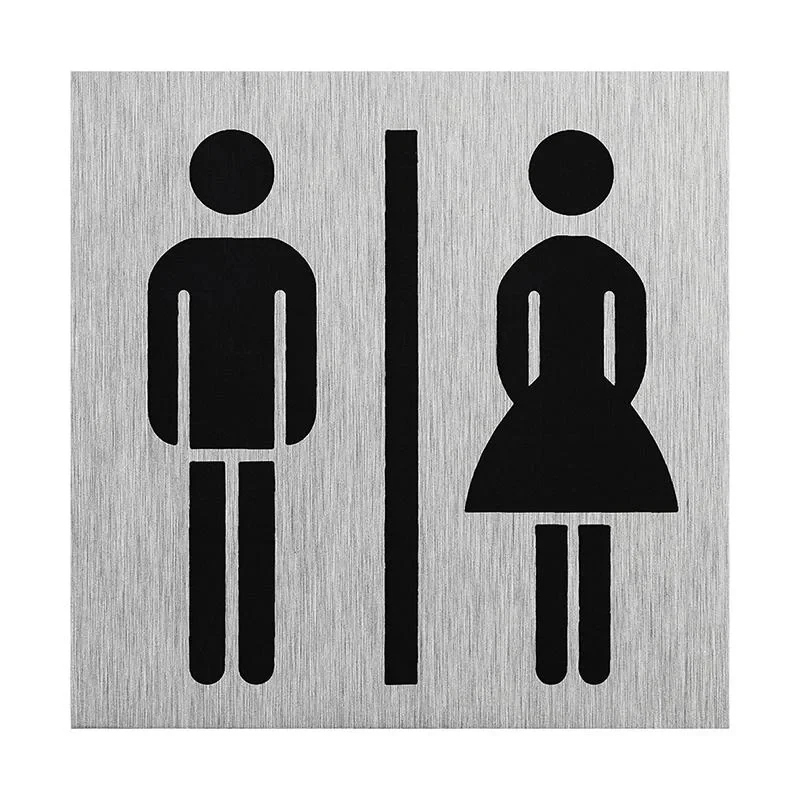 Aluminium Türschild " Bild Frau / Mann " 60x60mm