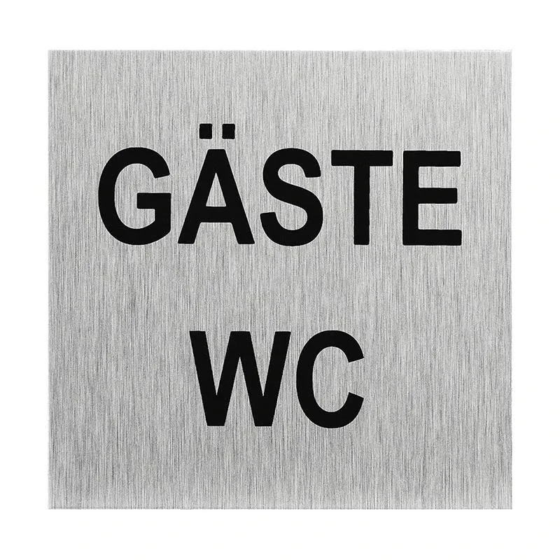 Aluminium dørskilt " Gäste WC " 60x60mm