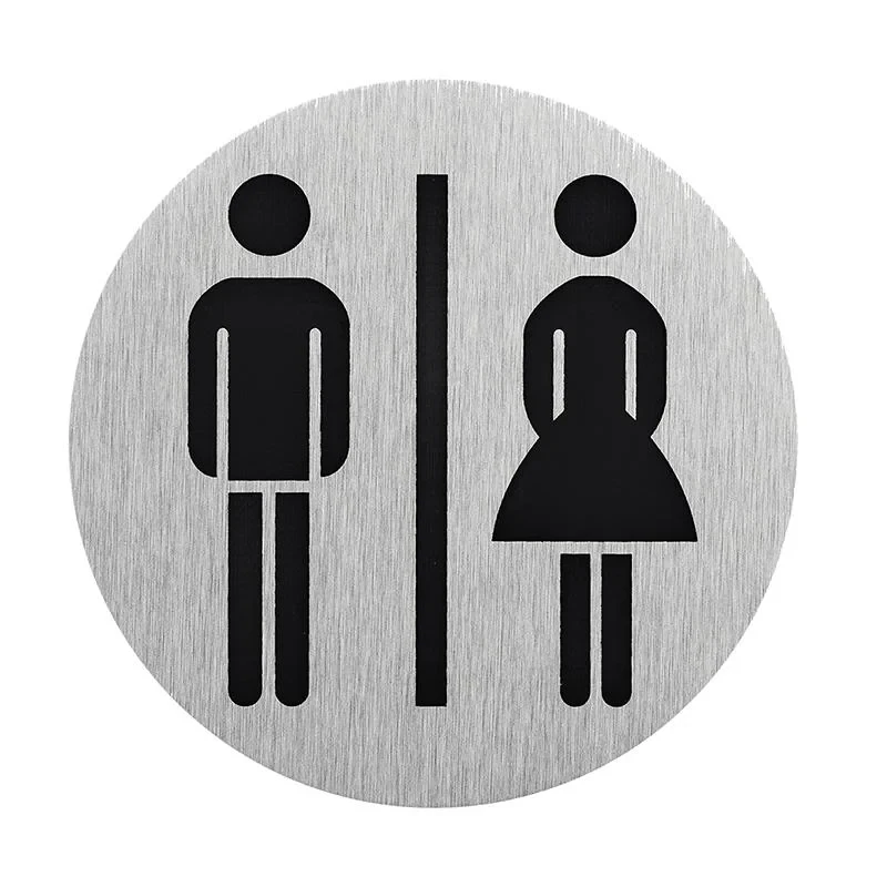 Aluminium Türschild " Bild Frau / Mann " Ø75mm