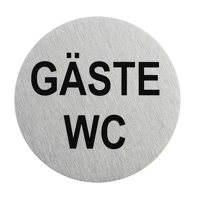Aluminium dörrskylt " Gäste WC " Ø75mm