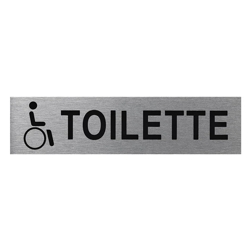 Aluminium deurbordje " Behindertentoilette " 160x40mm