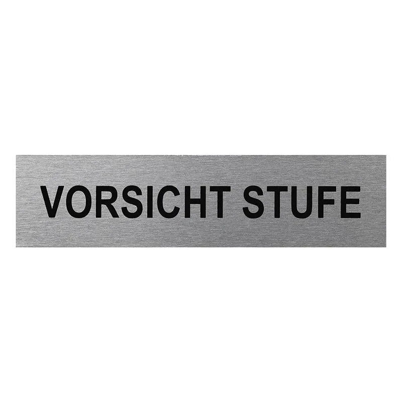 Aluminium Türschild " Vorsicht Stufe " 160x40mm