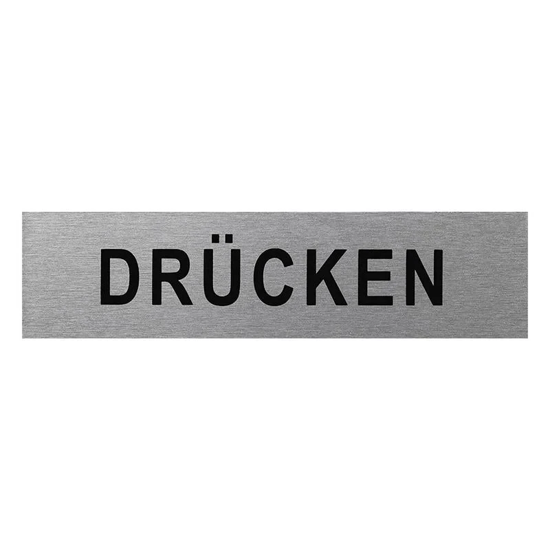 Aluminium door sign " Drücken " 160x40mm