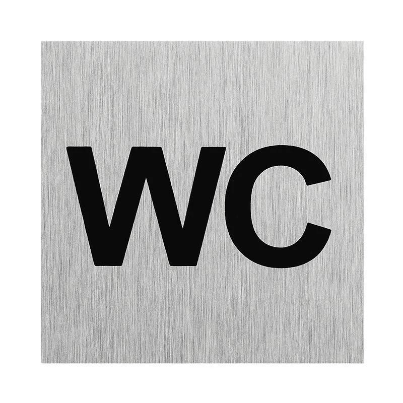 Aluminium deurbordje " WC " 60x60mm