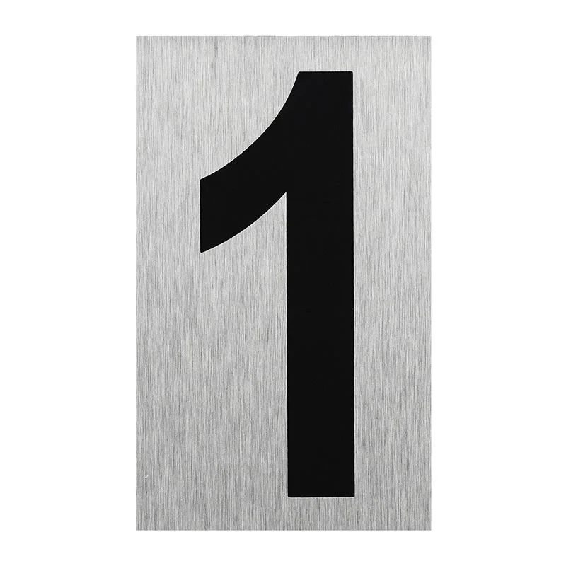 Aluminium dørskilt " 1 " 100x60mm