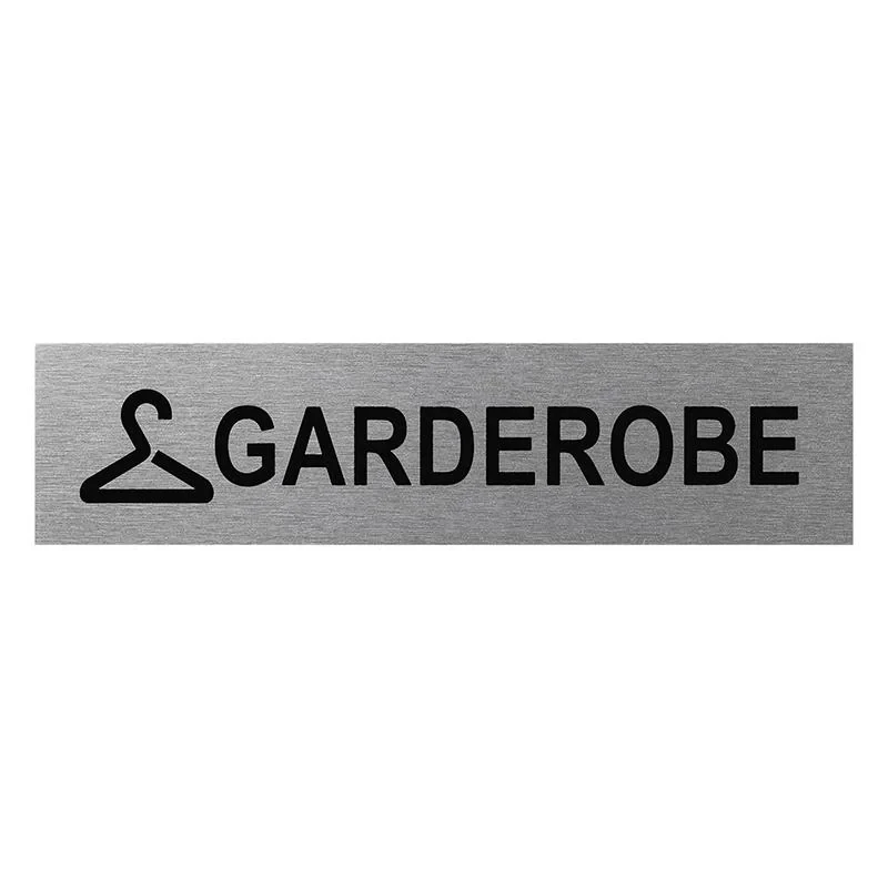 Aluminium Türschild " Gaderobe " 160x40mm