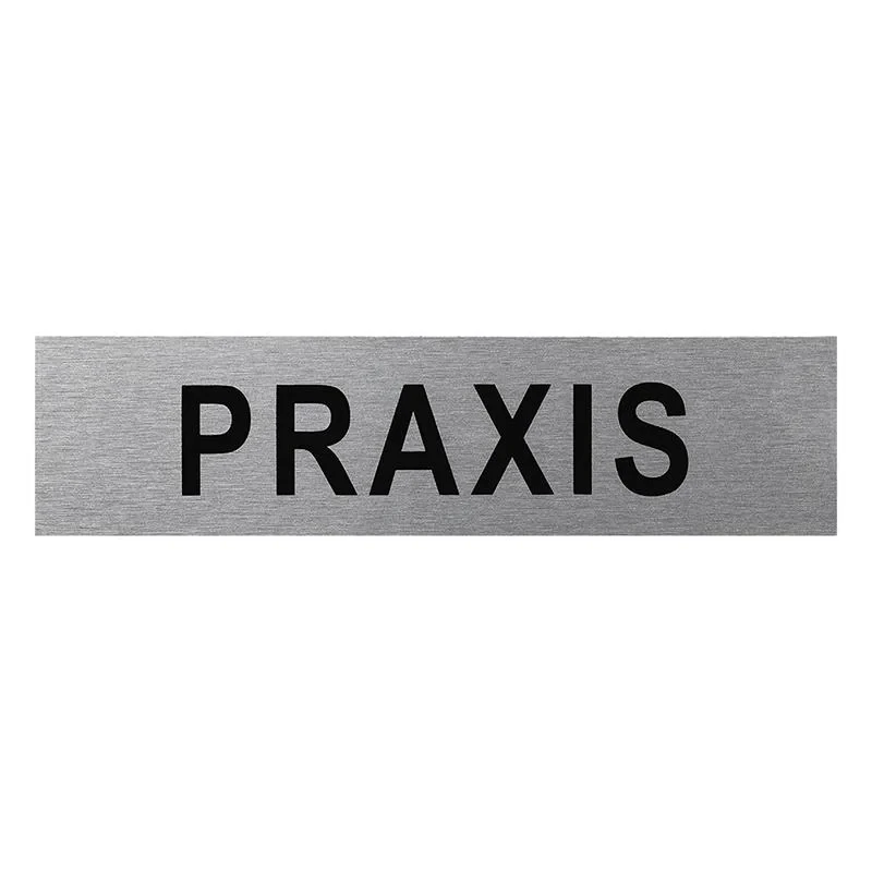 Aluminium door sign " Praxis " 160x40mm