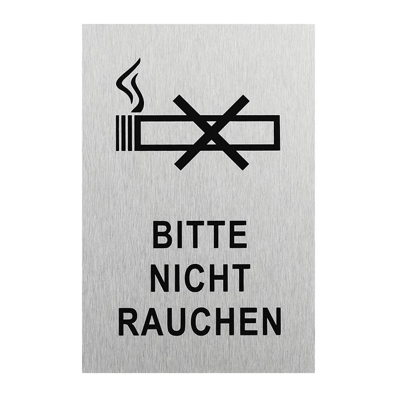 Aluminium dørskilt " Bitte nicht Rauchen " 150x100mm