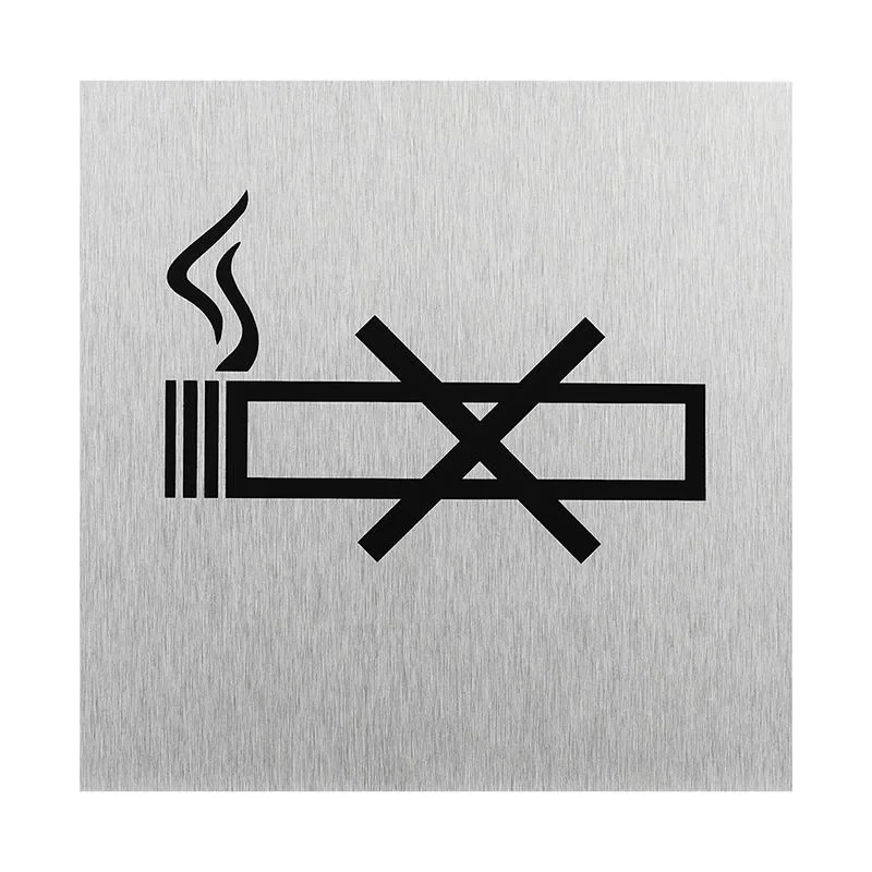Aluminium dørskilt " piktogram røyking forbudt " 120x120mm