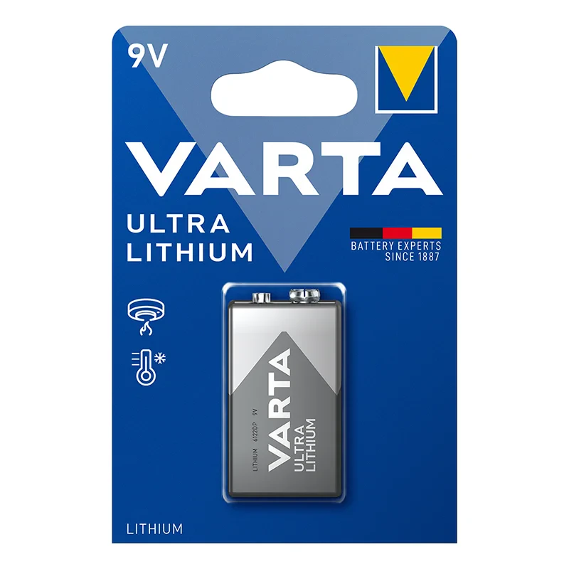 Varta Ultra Lithium batterij 9V in blister