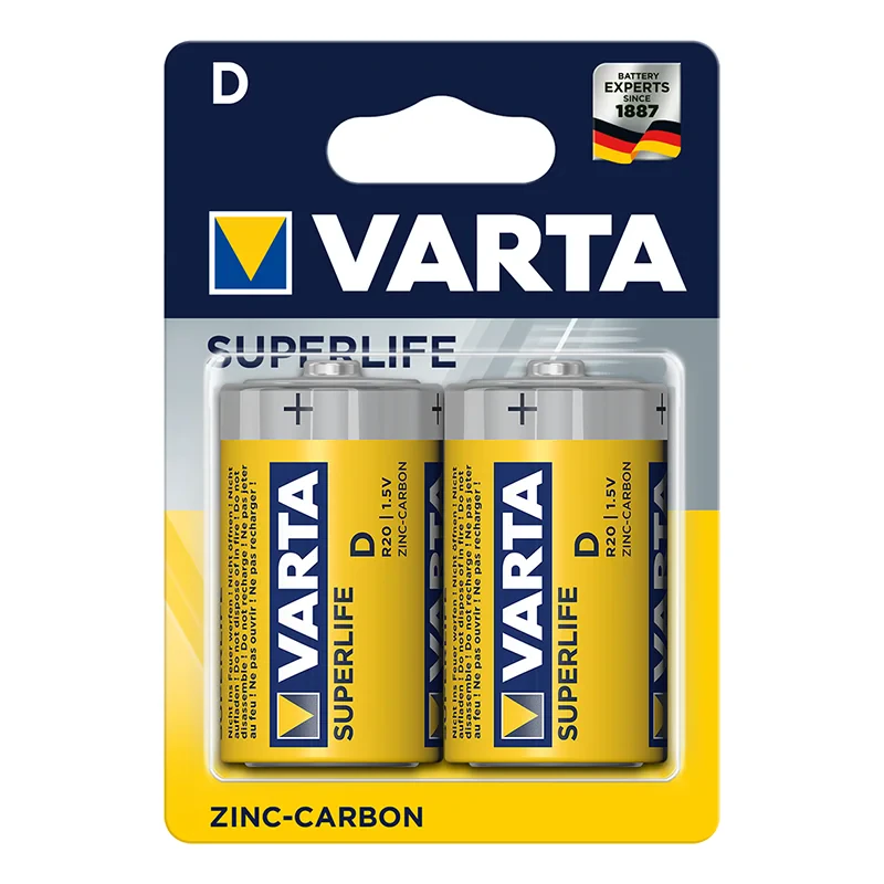 Varta Superlife batterijen D 2 stuks in blister