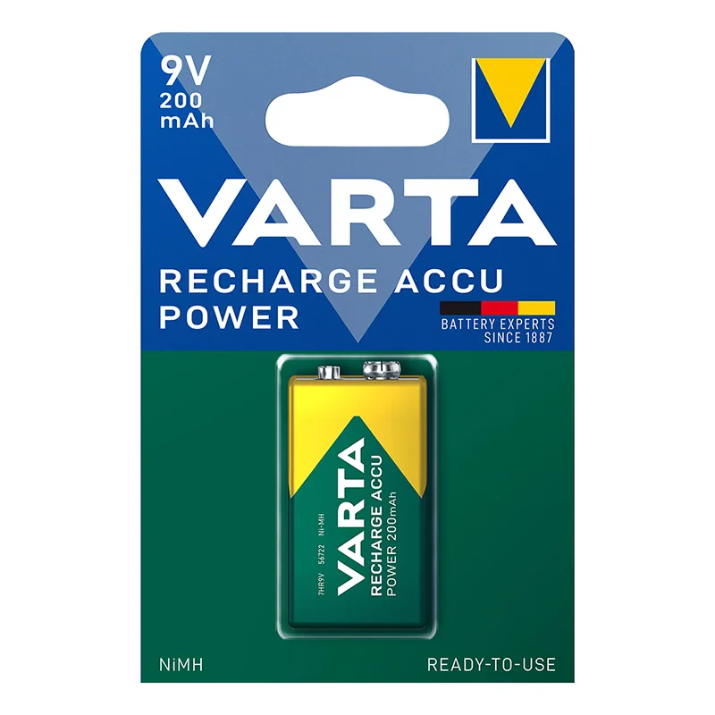 Varta Recharge Accu Power batterij 9V 200 mAh in blister