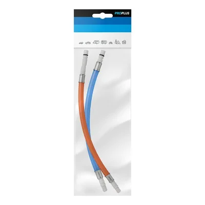 151209V01S - Flexible hose connector 25 cm red + blue in polybag
