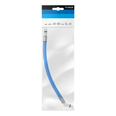 151209V02S - Flexible hose connector 25 cm blue 45° tulle in polybag