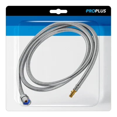151216S - Shower hose Metal 1.5 m 3/8 swivel - 1/2 cone in blister