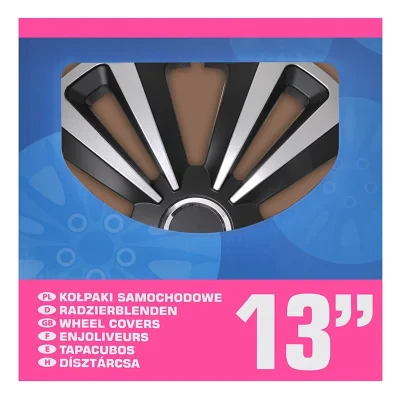310862S - Wieldoppenset Terra Ring zilver/zwart 13 inch 4 stuks in displaydoos