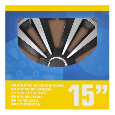310866S - Hjulsidor set Terra Ring silver/svart 15 tum 4 stycken i försäljningslåda