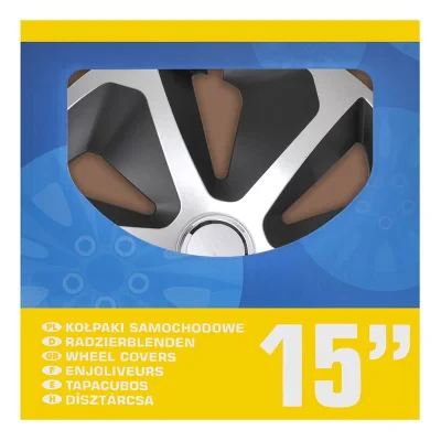 310874S - Hjulsidor set Roco Ring silver/svart 15 tum 4 stycken i försäljningslåda