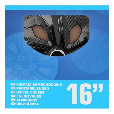 310882V02S - Wieldoppenset Moon Ring carbon zwart 16 inch 4 stuks in displaydoos