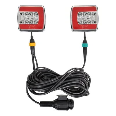 330484 - Trailer lights LED 4F with magnets 7,5+2,5M cable 13P.