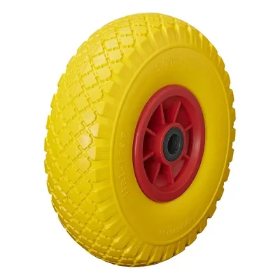 341554PU - PU-hjul med plastfelg, 10" 3,00-4