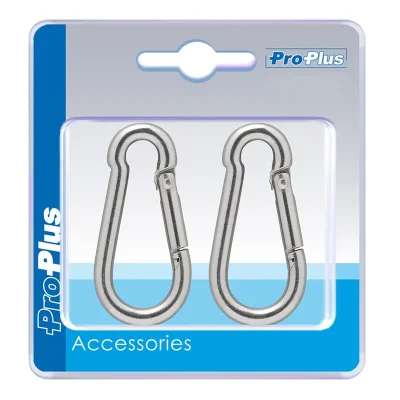 342352S - Carabine hook stainless steel 6x60mm 2 pieces in blister